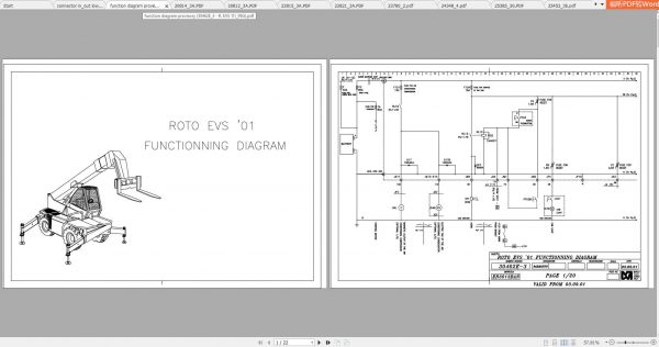 Merlo ROTO EVS R40.18 R40.21 AB SAV 714561 Hydraulic Electrical Diagram DE 1
