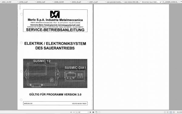 Merlo ROTO EVS R40.18 R40.21 AB SAV 714561 Hydraulic Electrical Diagram DE 3