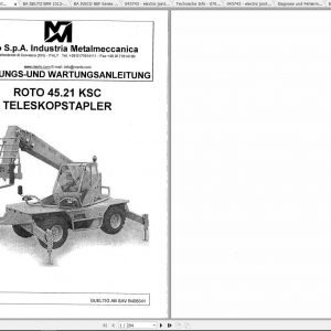 Merlo ROTO KSC R45.19 R45.21 Service Manual Mechanic Manual Hydraulic Electrical Diagram DE 1