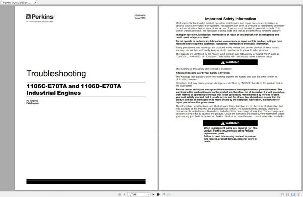 Perkins Industrial Engines 1106C E70TA 1106D E70TA Troubleshooting EN 1