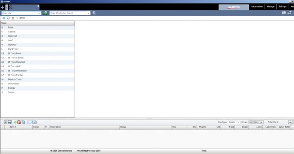 VM WARE General Motors GMNA EPC 05.2021 Spare Parts Catalogue 1