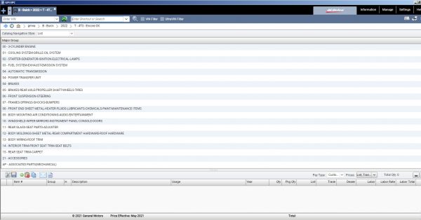 VM WARE General Motors GMNA EPC 05.2021 Spare Parts Catalogue 3