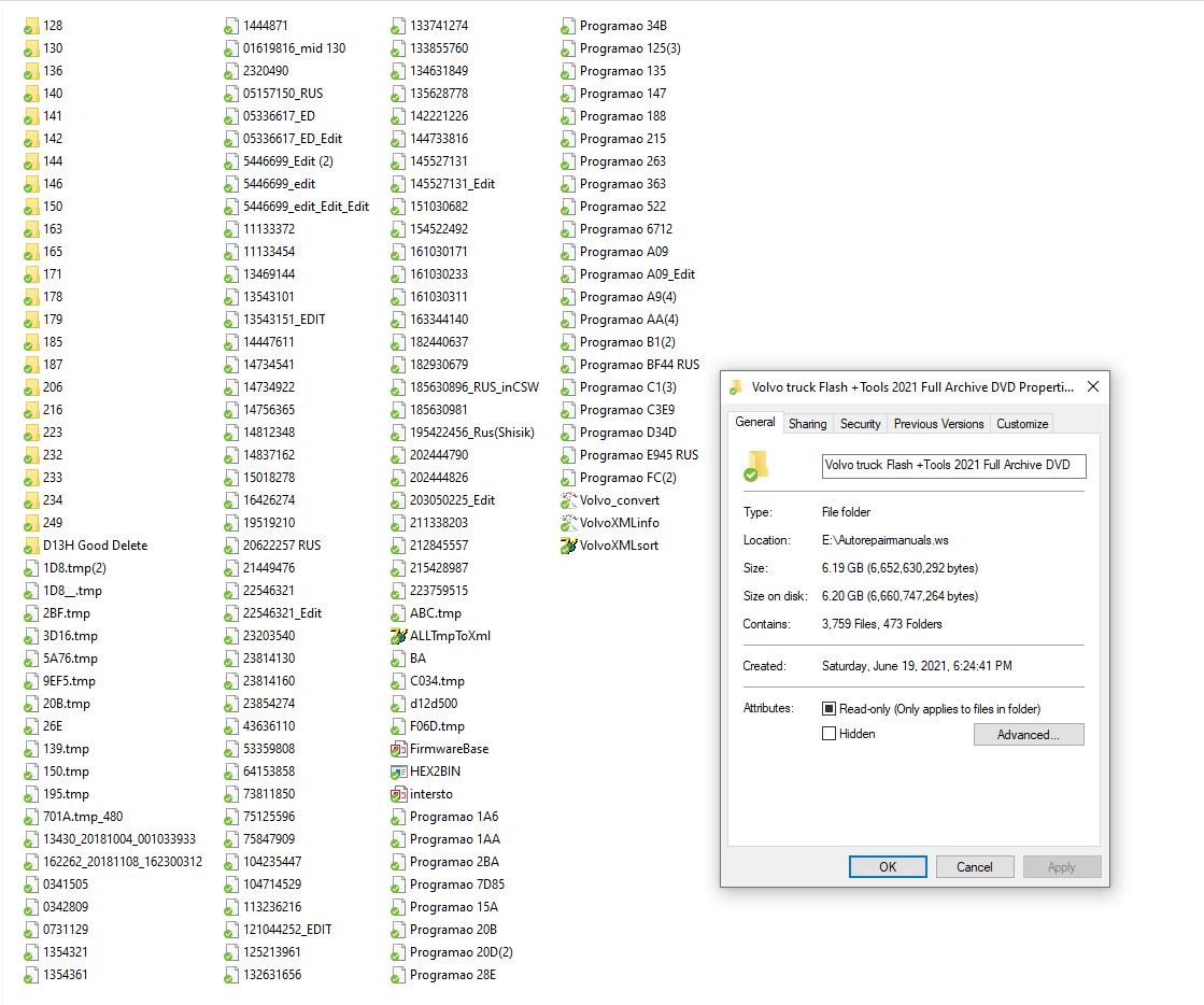 Volvo truck Flash Tools 2021 Full Archive DVD