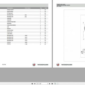 Weidemann Engine Perkins 104 19 1.0 Spare Parts List Itesen 2