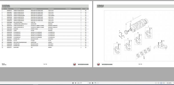 Weidemann Engine Perkins 404C 22 1.0 Spare Parts List DEFREN 2
