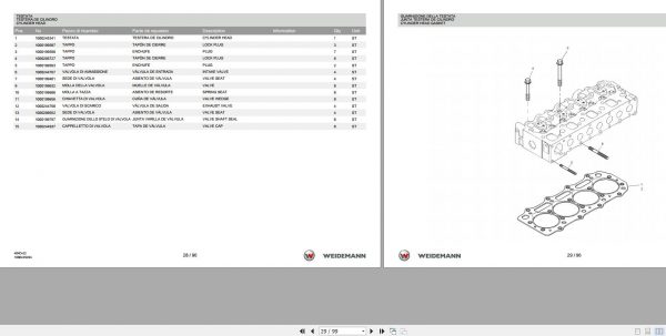 Weidemann Engine Perkins 404D 22 1.0 Spare Parts List ITESEN 2