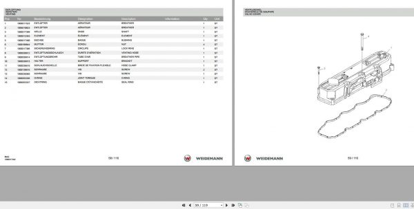 Weidemann Engine Perkins 854E 1.0 Spare Parts List DEFREN 2