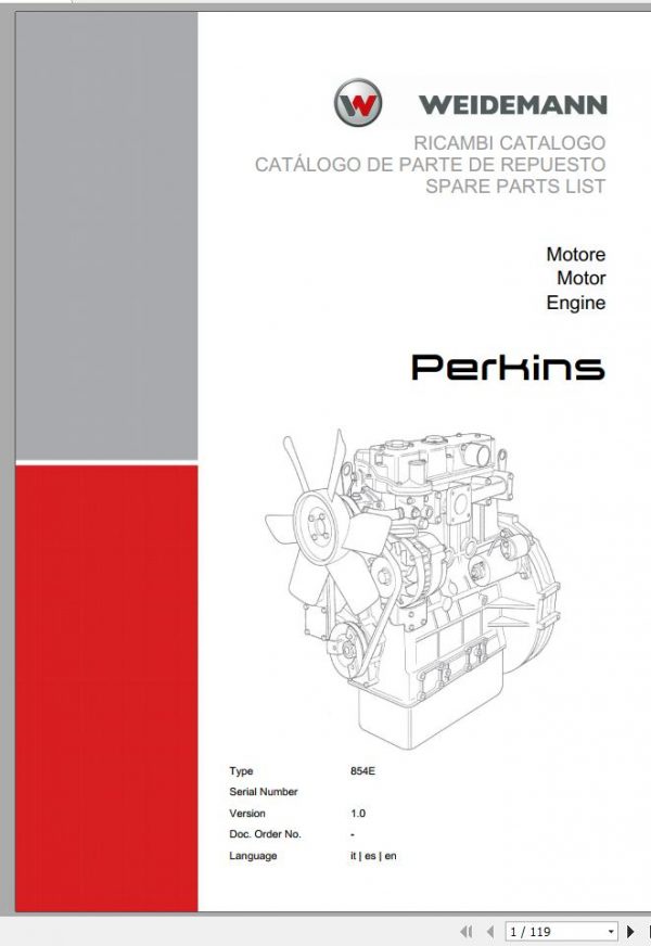 Weidemann Engine Perkins 854E 1.0 Spare Parts List ITESEN 1