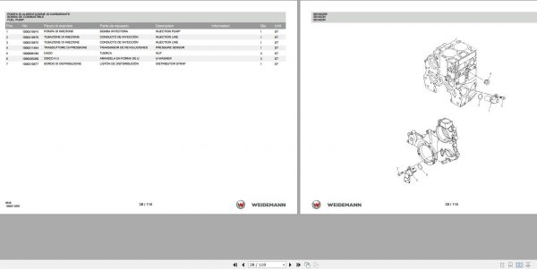 Weidemann Engine Perkins 854E 1.0 Spare Parts List ITESEN 2