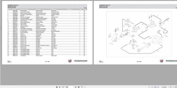 Weidemann Telescopic Loader 2070CXLPT 2070CX 1.0 Spare Parts List ITESEN 2