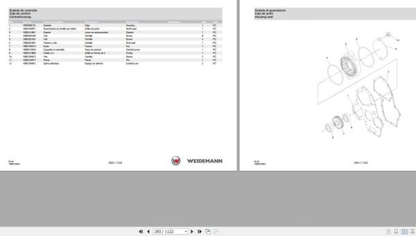 Weidemann Telescopic Loader 2080T RL40 1.0 Spare Parts List ITESEN 2019 2