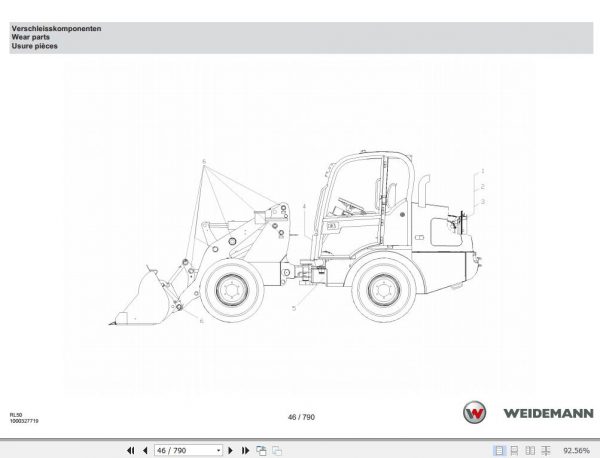 Weidemann Telescopic Loader 3080 T StageV RL50 Spare Parts List ENDEFR 2