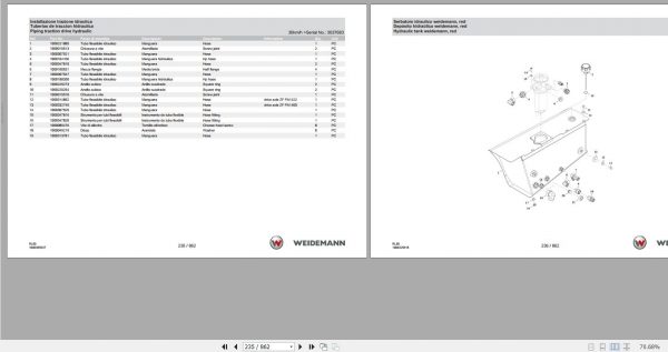 Weidemann Telescopic Loader 3080T RL50 1.0 Spare Parts List ITESEN 2019 2