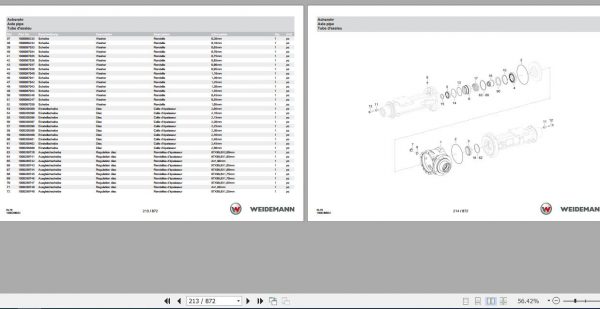 Weidemann Telescopic Loader 5080T T4F RL70 1.0 Spare Parts List ENDEFR 2