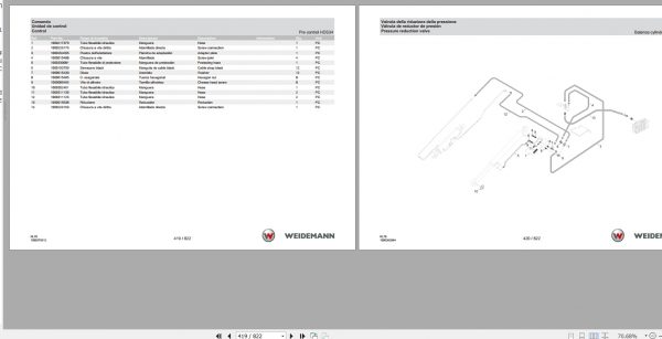 Weidemann Telescopic Loader 5080T T4F RL70 1.0 Spare Parts List ITESEN 2