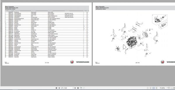 Weidemann Wheel Loader 1140 RL16 1.0 3057622 Spare Parts List ENDEFR 2