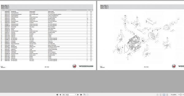 Weidemann Wheel Loader 1160 RL20 1.0 3056641 Spare Parts List ENDEFR 2