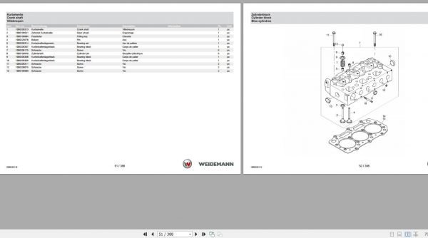 Weidemann Wheel Loader 1230CX30 1.0 Spare Parts List ENDEFR 2