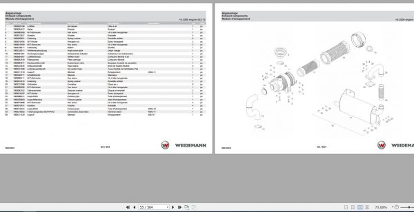 Weidemann Wheel Loader 1230CX35 1.0 Spare Parts List ENDEFR 2
