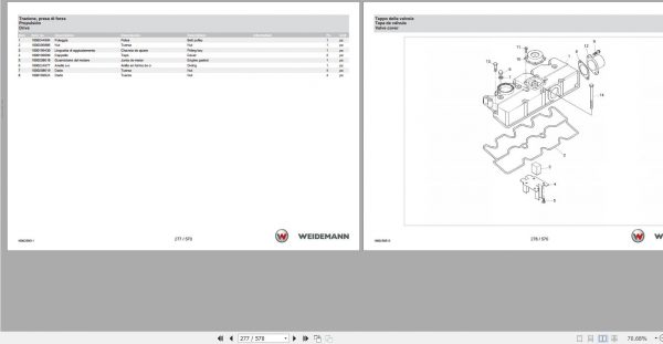 Weidemann Wheel Loader 1240CX35 1.0 Spare Parts List ENITES 2