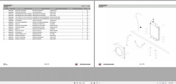 Weidemann Wheel Loader 1240CX35 12xxCX 1.0 Spare Parts List ITESEN 2