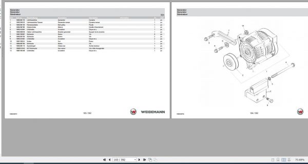 Weidemann Wheel Loader 1240CX35LP Spare Parts List ENDEFR 2