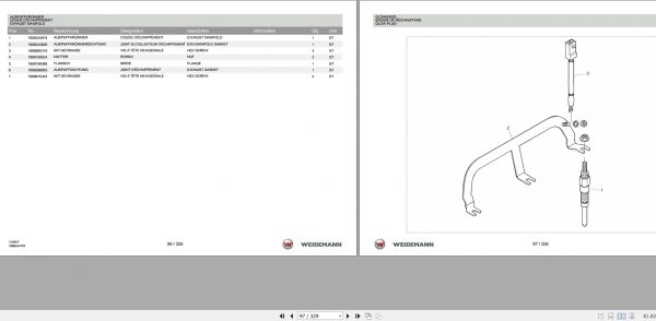 Weidemann Wheel Loader 1240LP 1.0 Spare Parts List DEFREN 2