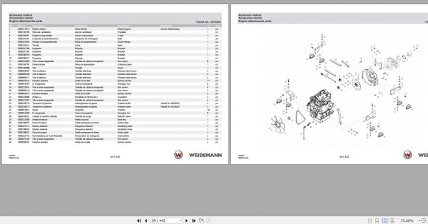 Weidemann Wheel Loader 1240LP 1240CX 1.0 Spare Parts List ENITES 2
