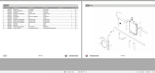 Weidemann Wheel Loader 1250CX35 Kabine 12xxCX Kab 1.0 Spare Parts List DEFREN 2