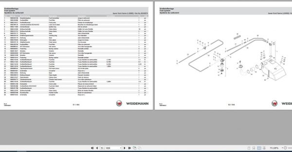 Weidemann Wheel Loader 1280 RL24 184KW 1.0 Spare Parts List ENDEFR 2