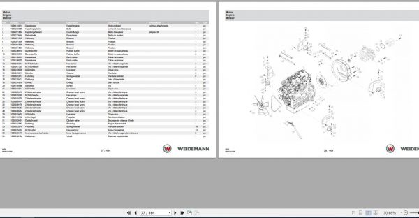 Weidemann Wheel Loader 1350CC45 1350 1.0 Spare Parts List ENDEFR 2