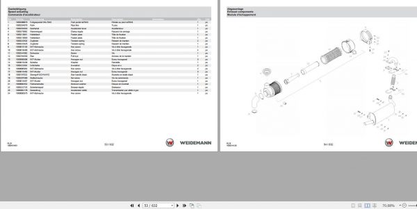 Weidemann Wheel Loader 1380 RL28 1.0 Spare Parts List ENDEFR 2