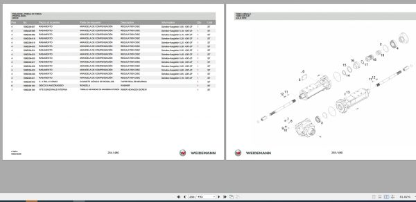 Weidemann Wheel Loader 1770CX50 1770CX 1.0 Spare Parts List ITESEN 2