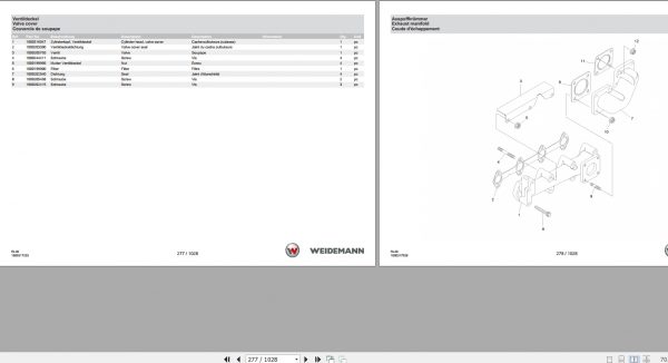 Weidemann Wheel Loader 1880 RL30 1.0 Spare Parts List ENDEFR 2