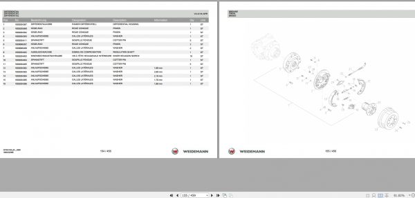 Weidemann Wheel Loader 2070CX50 2070CX50 06 2008 1.0 Spare Parts List DEFREN 2