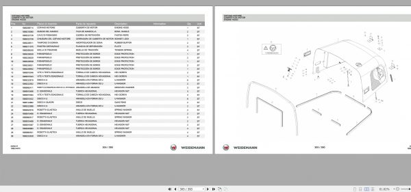 Weidemann Wheel Loader 2070CX50 TELE 2070CXT 1.0 Spare Parts List ITESEN 2