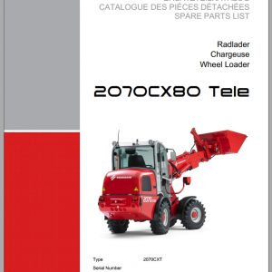 Weidemann Wheel Loader 2070CX80 TELE 2070CXT 1.0 Spare Parts List DEFREN 1