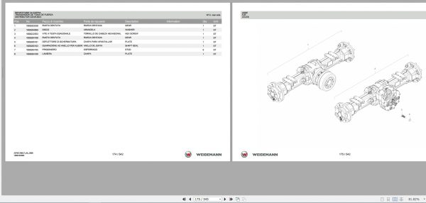 Weidemann Wheel Loader 2070CX80LP 2070CX80LP 06 2008 1.0 Spare Parts List ITESEN 2