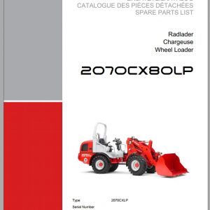 Weidemann Wheel Loader 2070CX80LP 2070CXLP 1.0 Spare Parts List DEFREN 1