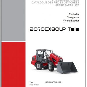 Weidemann Wheel Loader 2070CX80LP TELE 2070CX80LPT 06 2008 1.0 Spare Parts List DEFREN 1
