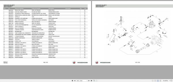 Weidemann Wheel Loader 2070CX80LP TELE 2070CXLPT 1.0 Spare Parts List ITESEN 2