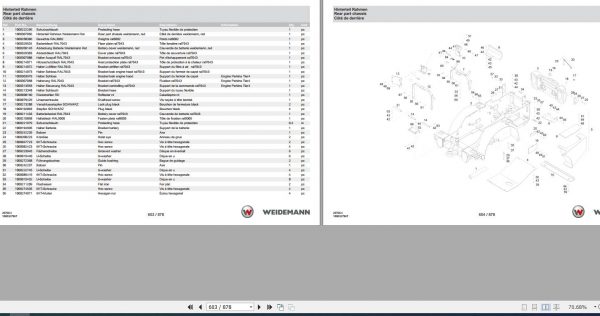 Weidemann Wheel Loader 2070CXLP 2070CX 1.0 Spare Parts List ENDEFR 3