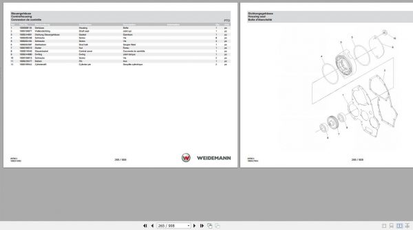 Weidemann Wheel Loader 2070CXLP T 2070CX 1.0 Spare Parts List ENDEFR 2