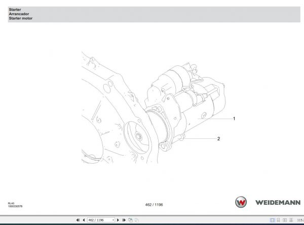Weidemann Wheel Loader 2080 RL40 1.0 Spare Parts List ENITES 2