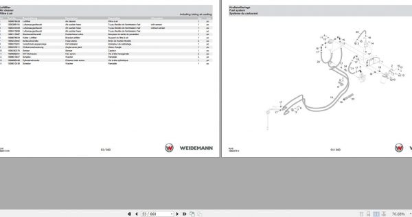 Weidemann Wheel Loader 2080LP RL40 Spare Parts List ENDEFR 2