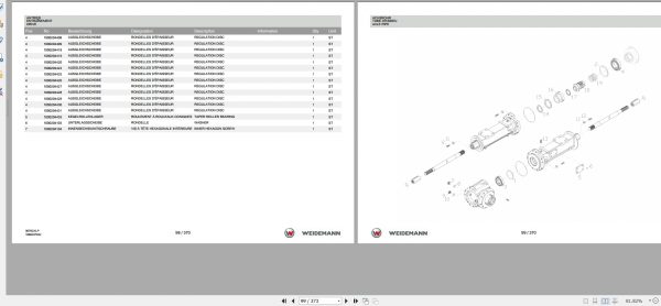 Weidemann Wheel Loader 3070CX60LP 3070CXLP 1.0 Spare Parts List DEFREN 2