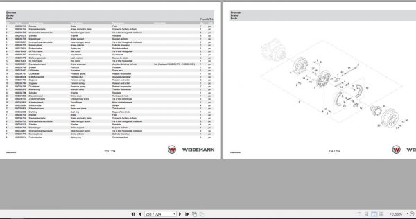 Weidemann Wheel Loader 3070CX60LP Spare Parts List ENDEFR 2