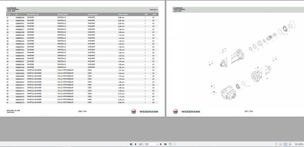 Weidemann Wheel Loader 3070CX80 TELE 3070CX80T 06 2008 1.0 Spare Parts List DEFREN 2