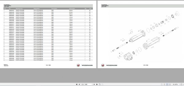 Weidemann Wheel Loader 3070CX80LP 3070CXLP 1.0 Spare Parts List DEFREN 2