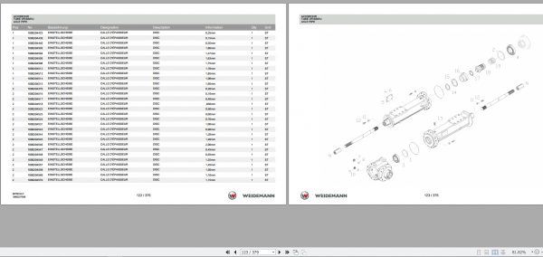 Weidemann Wheel Loader 3070CX80LP TELE 3070CXLP 1.0 Spare Parts List DEFREN 2